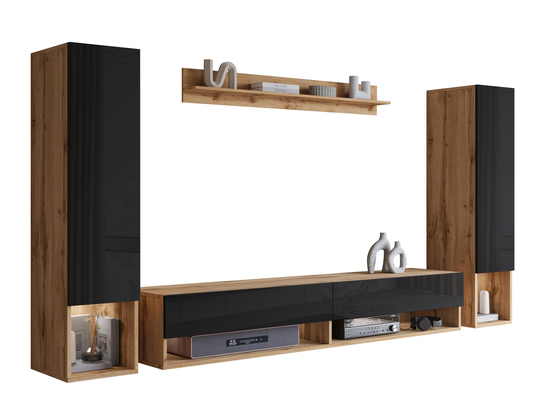 Elutoa komplekt Sarasota 176 (Wotani tamm + Läikiv must)