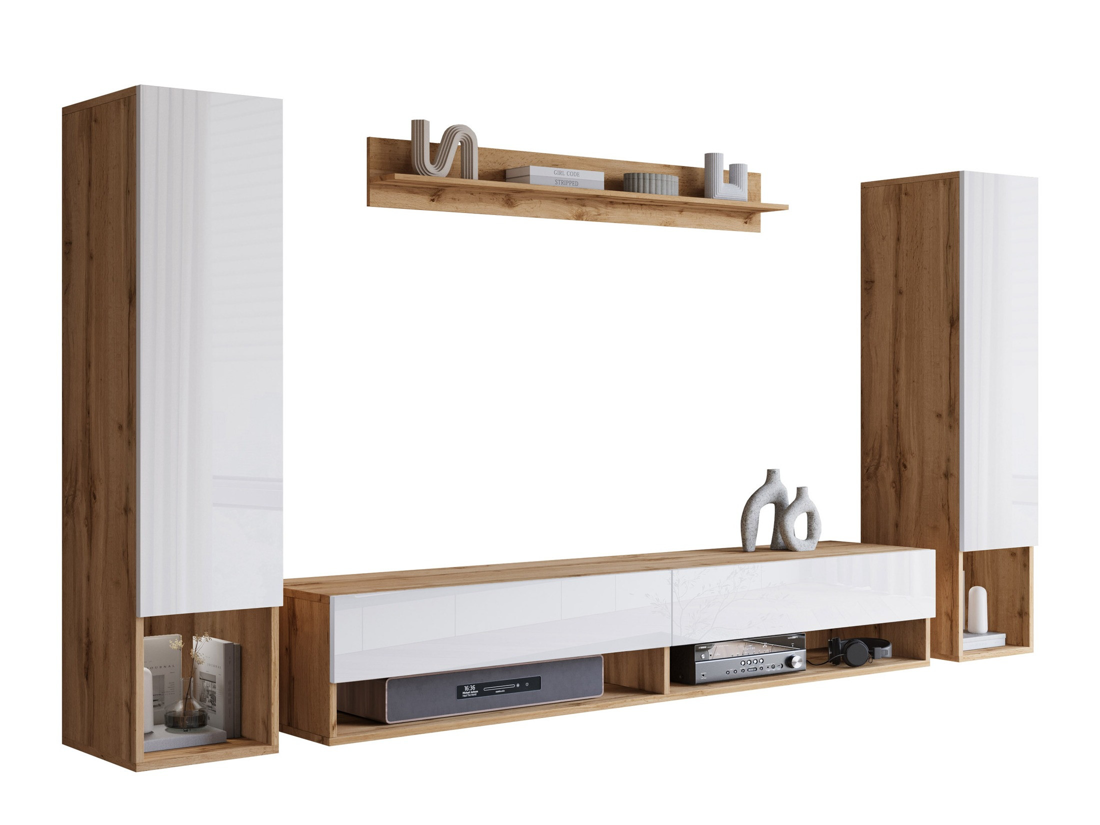 Elutoa komplekt Sarasota 176 (Wotani tamm + Läikiv valge)