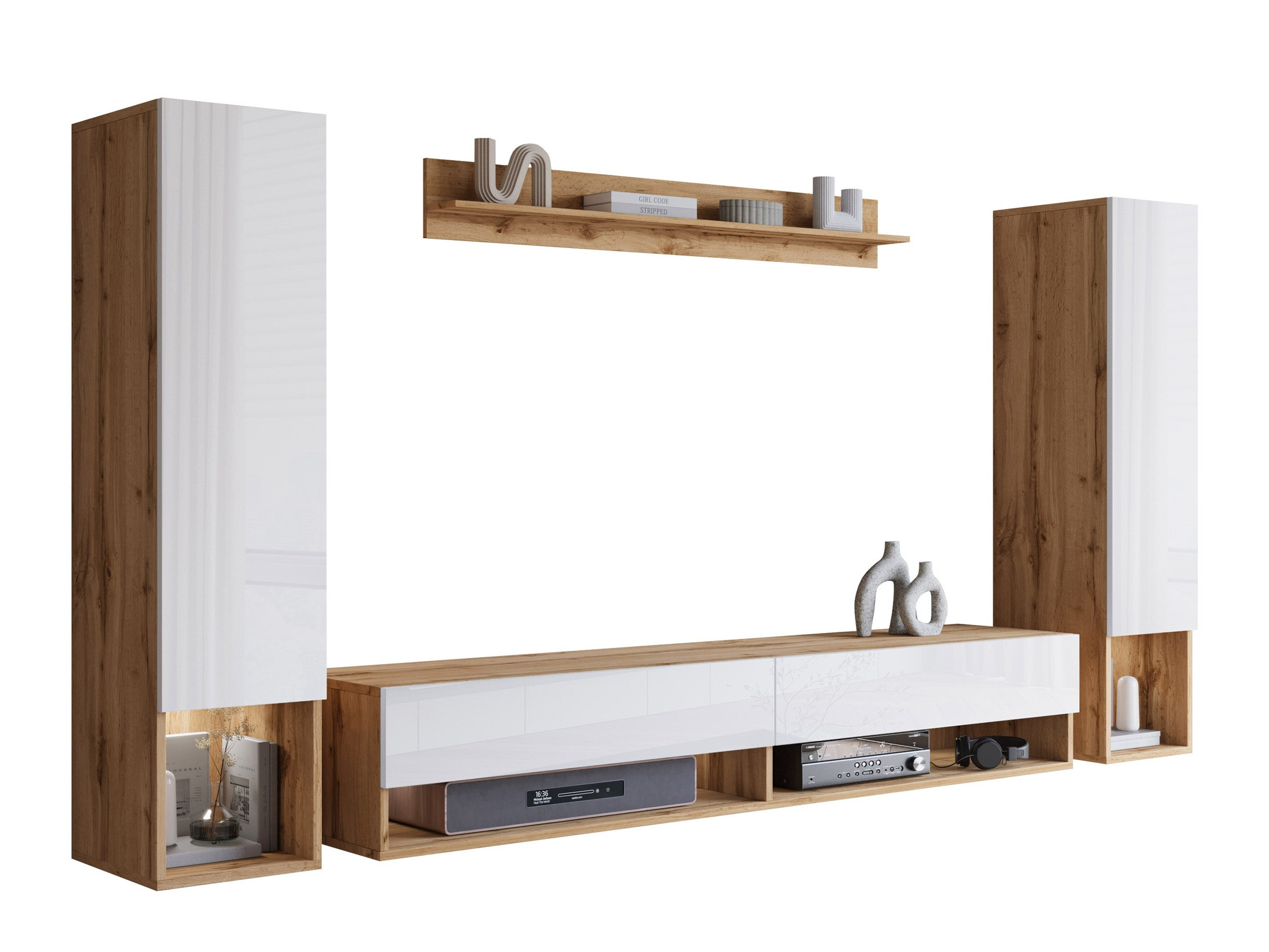 Elutoa komplekt Sarasota 176 (Wotani tamm + Läikiv valge)