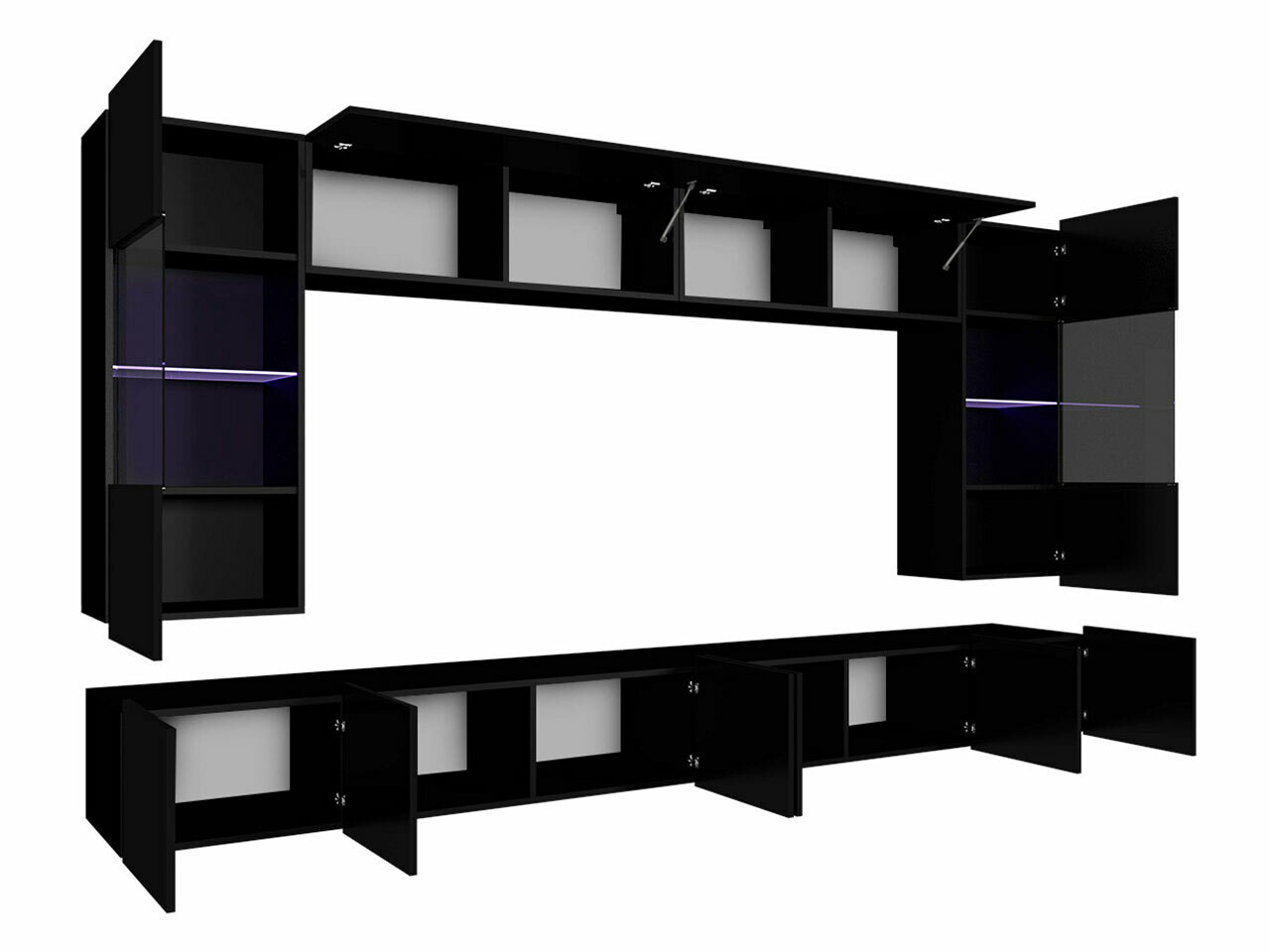 Elutoa komplekt Tivdalu 105 (Must + Läikiv must)