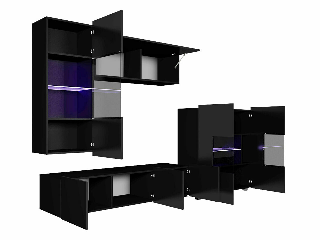 Elutoa komplekt Tivdalu 107 (Must + Läikiv must)