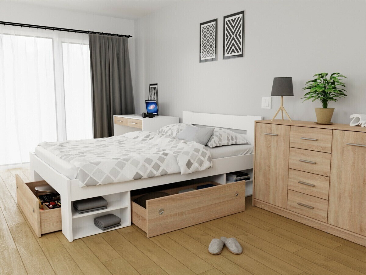 Voodipesukast Novsore 129 (Sonoma tamm) (3 tk.)