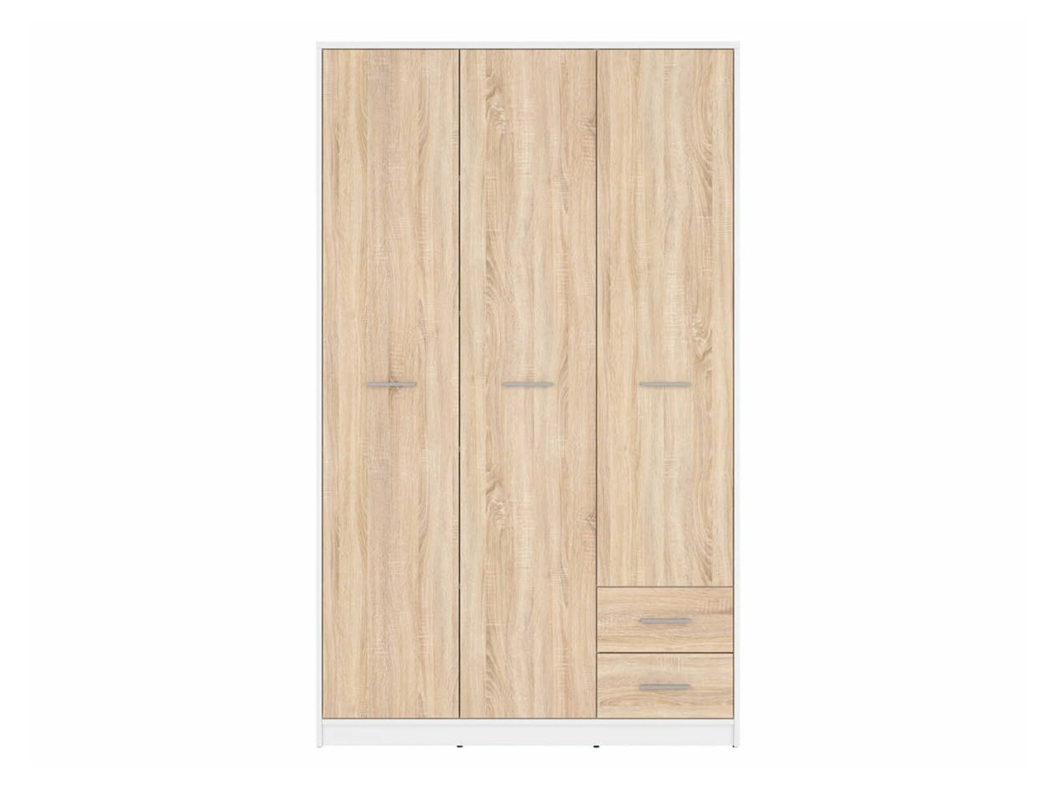 Riidekapp Novsore 134 (Valge + Sonoma tamm)