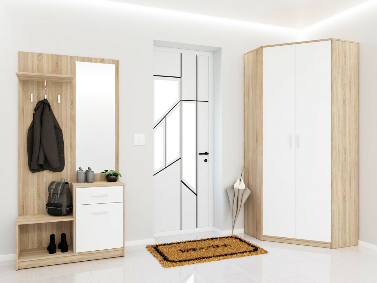 Esikukomplekt Novsore 145 (Sonoma tamm + Valge)