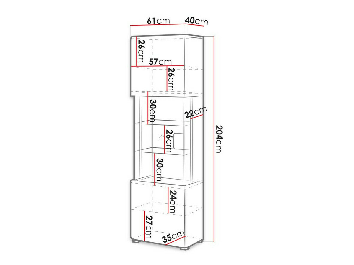Riiul Torsone 103 (Valge + Läikiv valge)