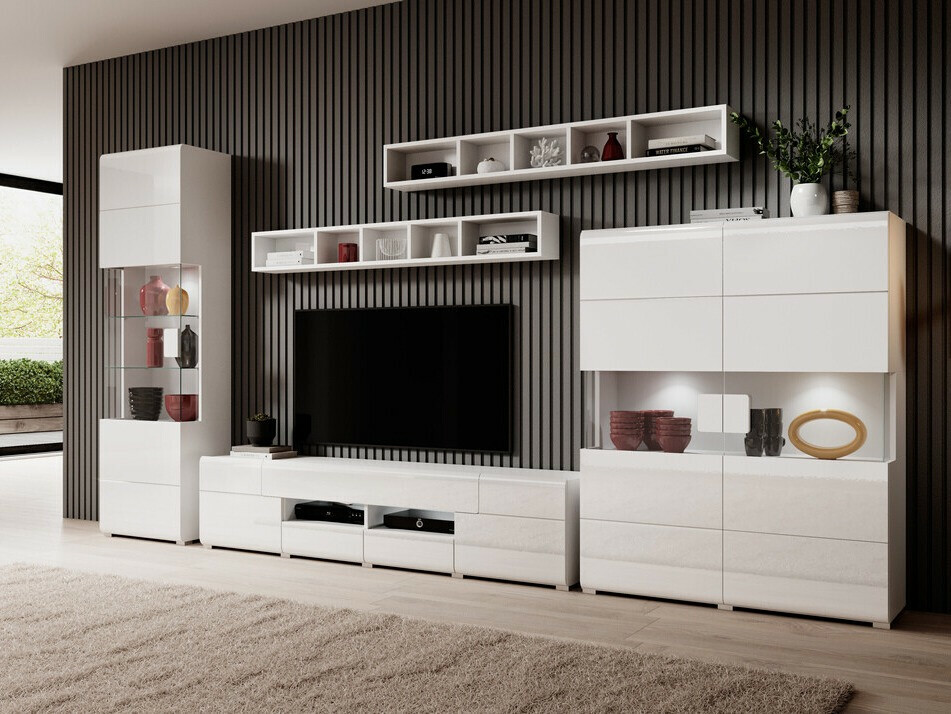 Riiul Torsone 107 (Valge + Läikiv valge)