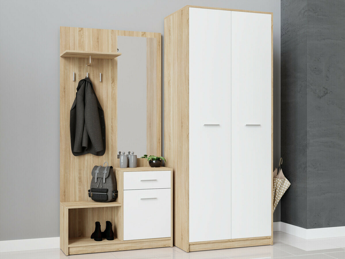 Esikukomplekt Novsore 146 (Sonoma tamm + Valge)