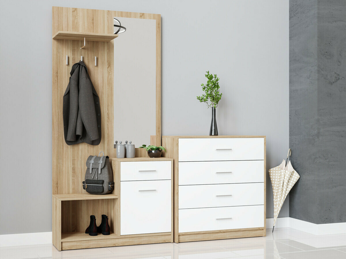 Esikukomplekt Novsore 148 (Sonoma tamm + Valge)