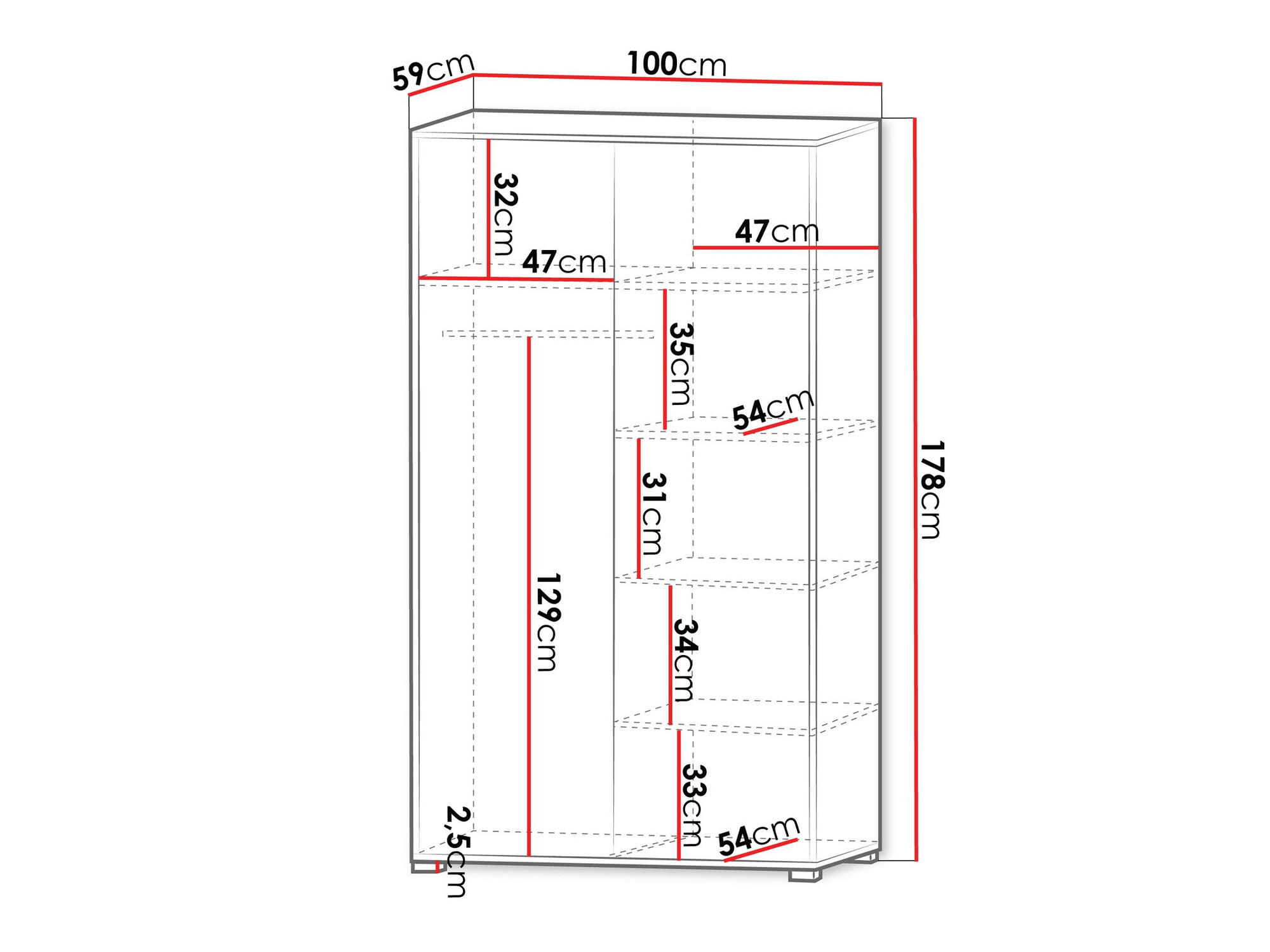 Riidekapp Comfivo Fersoe 113 (Kašmiir)
