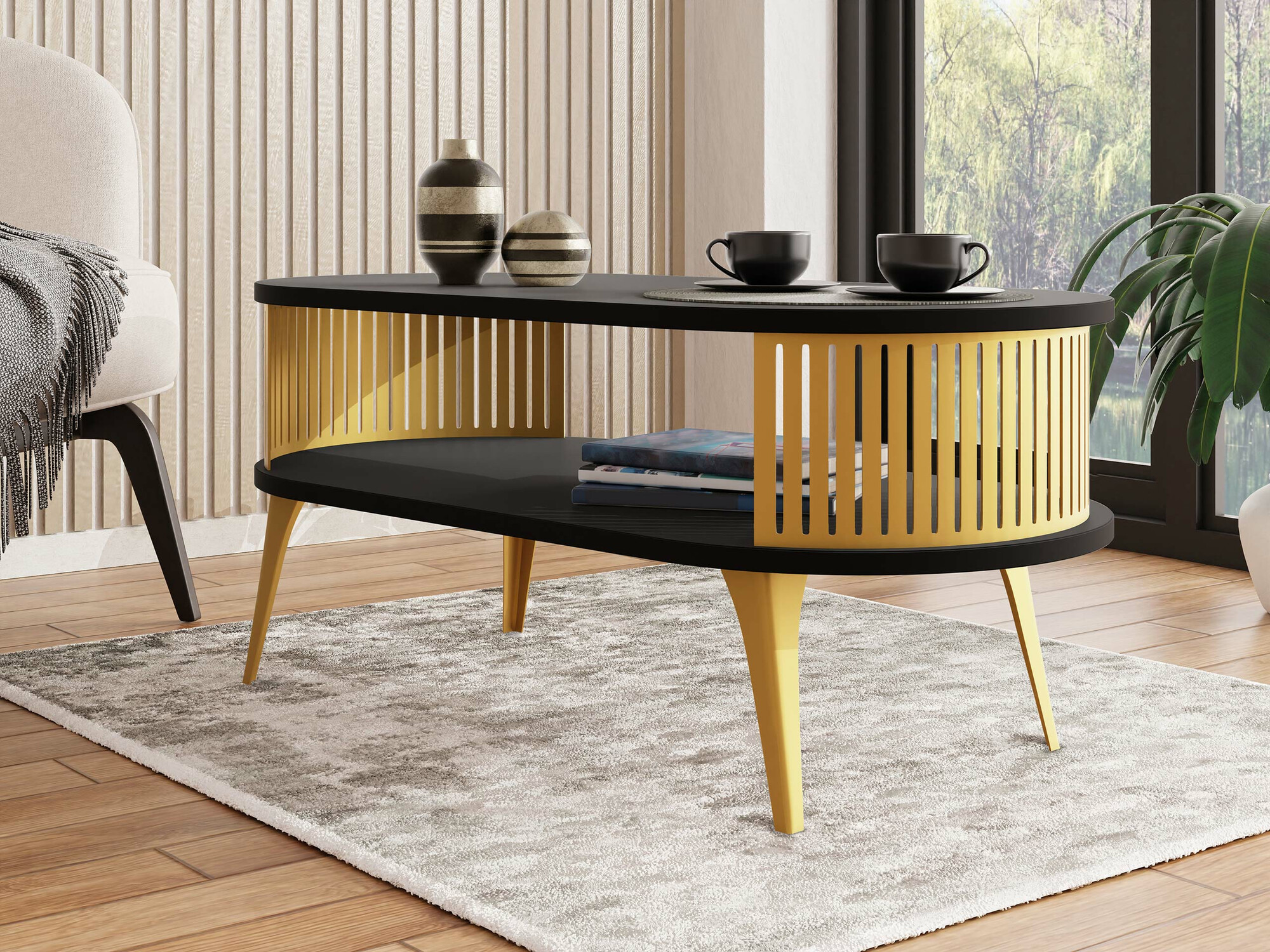 Diivanilaud Vitum IV (Kuldne + Must)