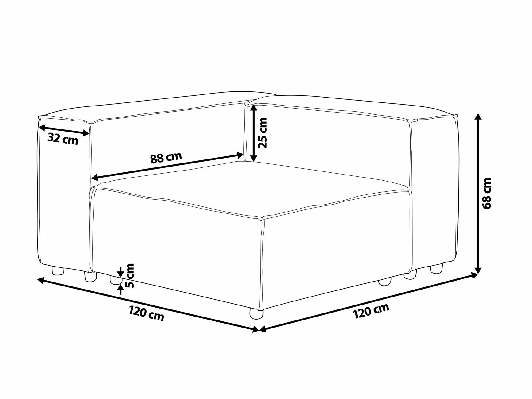Modulaarne istumisnurk Serophi 101 (Beež)