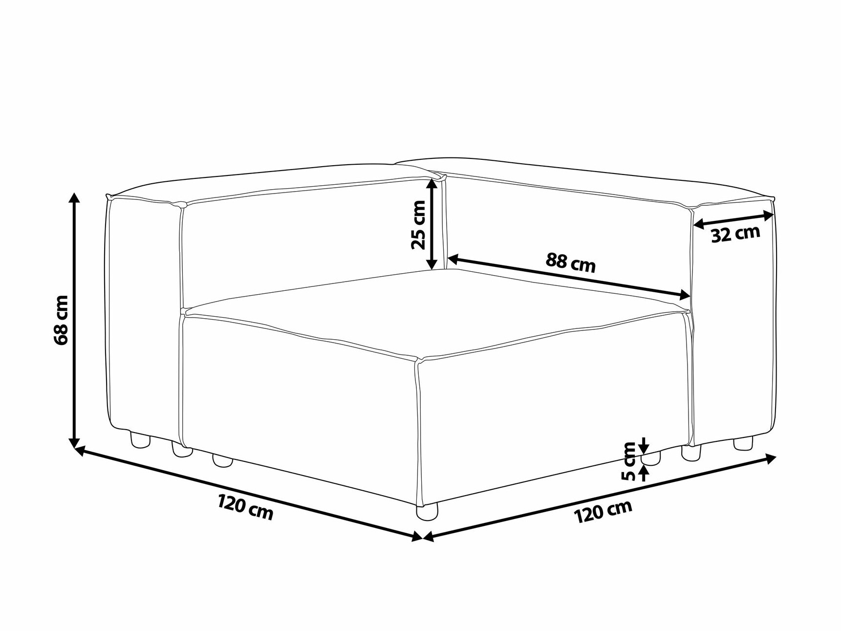 Modulaarne istumisnurk Serophi 101 (Beež)