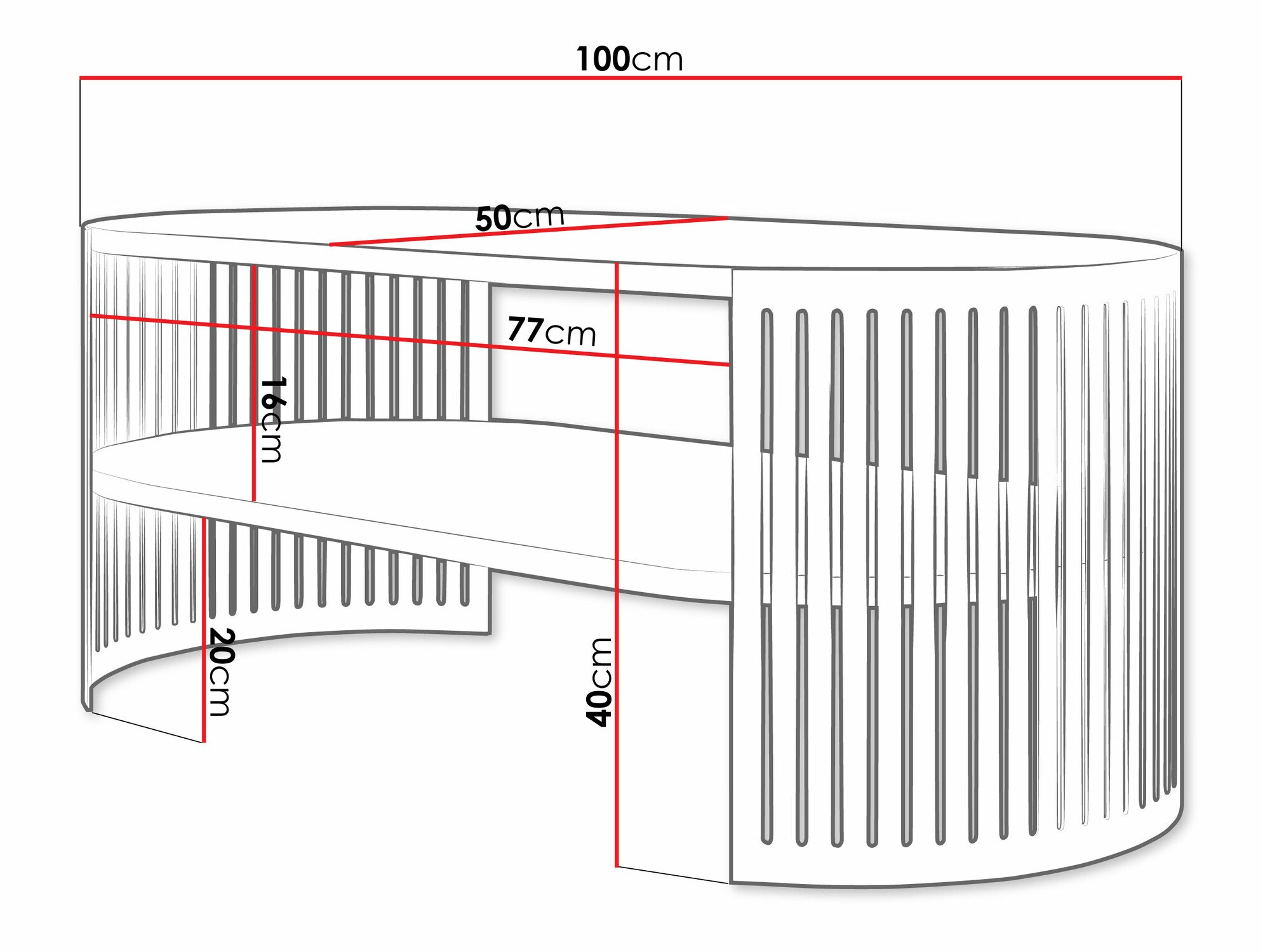 Diivanilaud Sordore 115 (Must + Valge marmor)