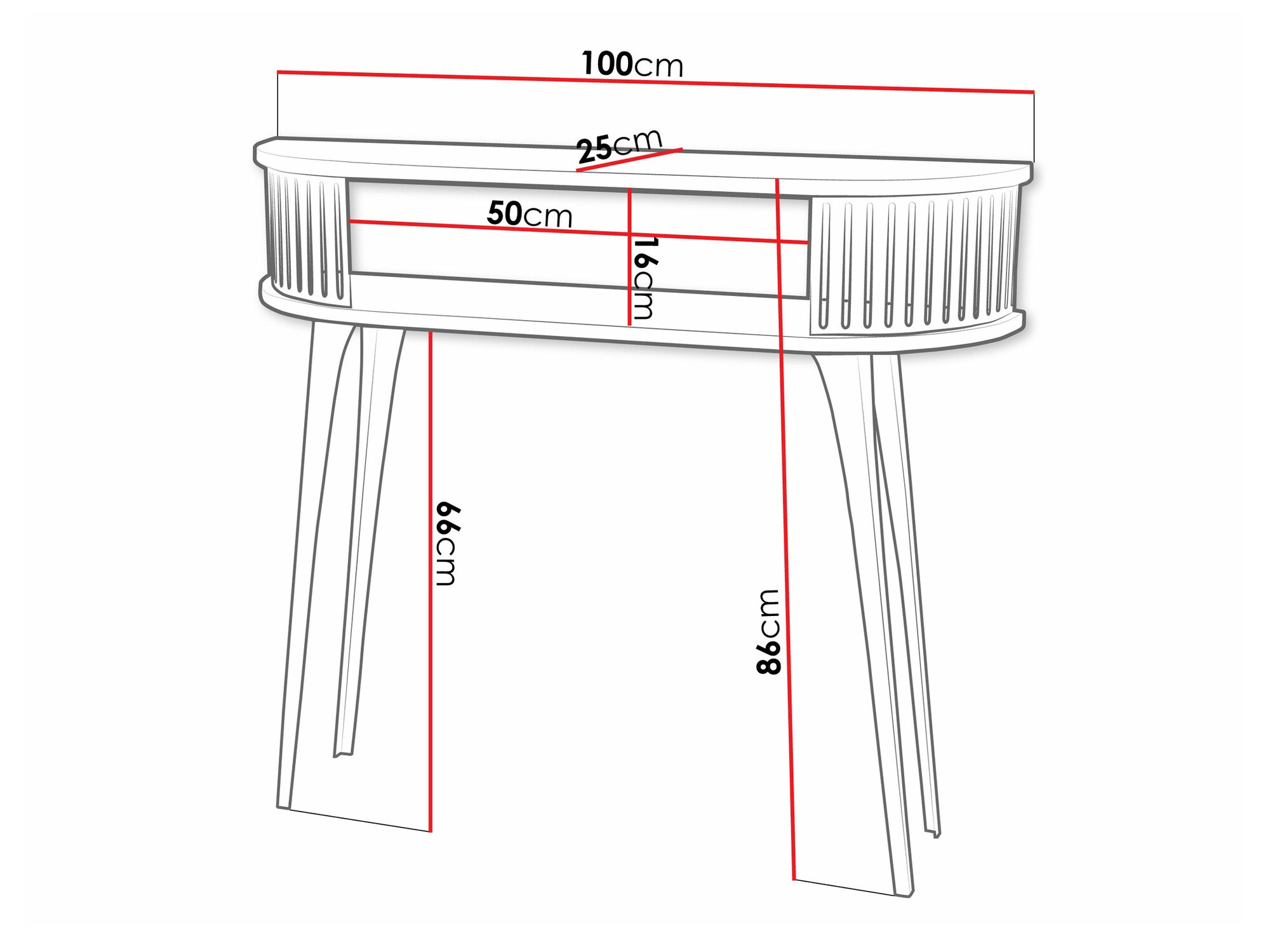 Konsoollaud Vitum II (Roosikarva + Valge)