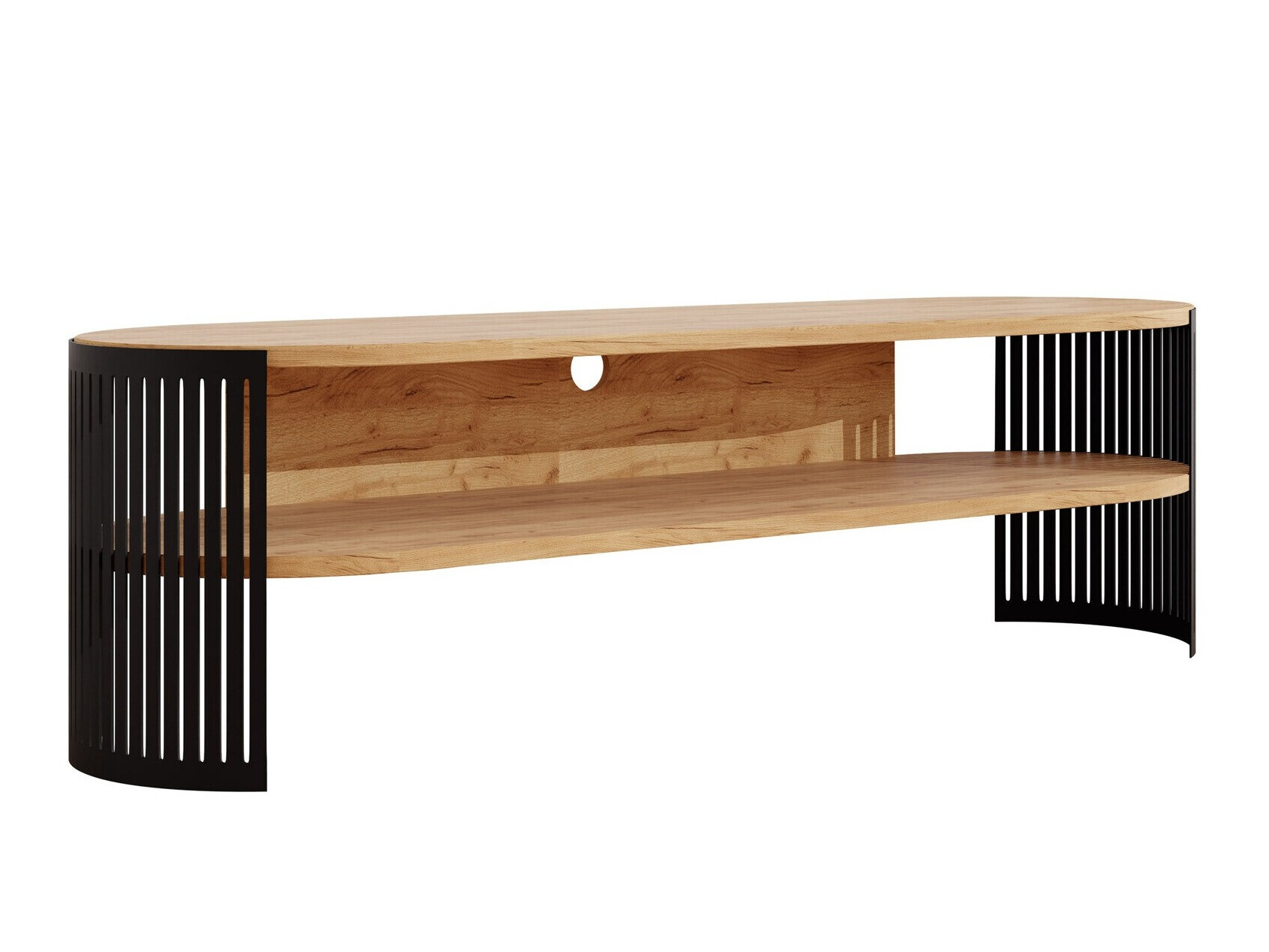 TV-alus Evanola 109 (Must + Käsitöö kuldne tamm)