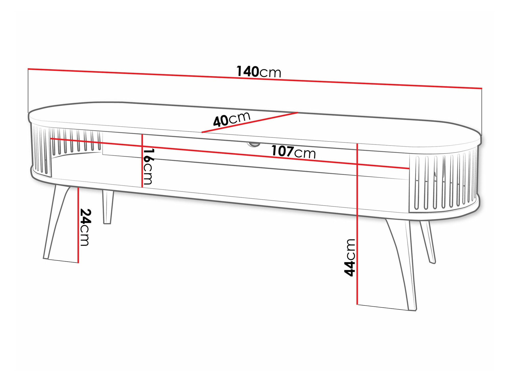 TV-alus Sordore 110 (Roosikarva + Valge)