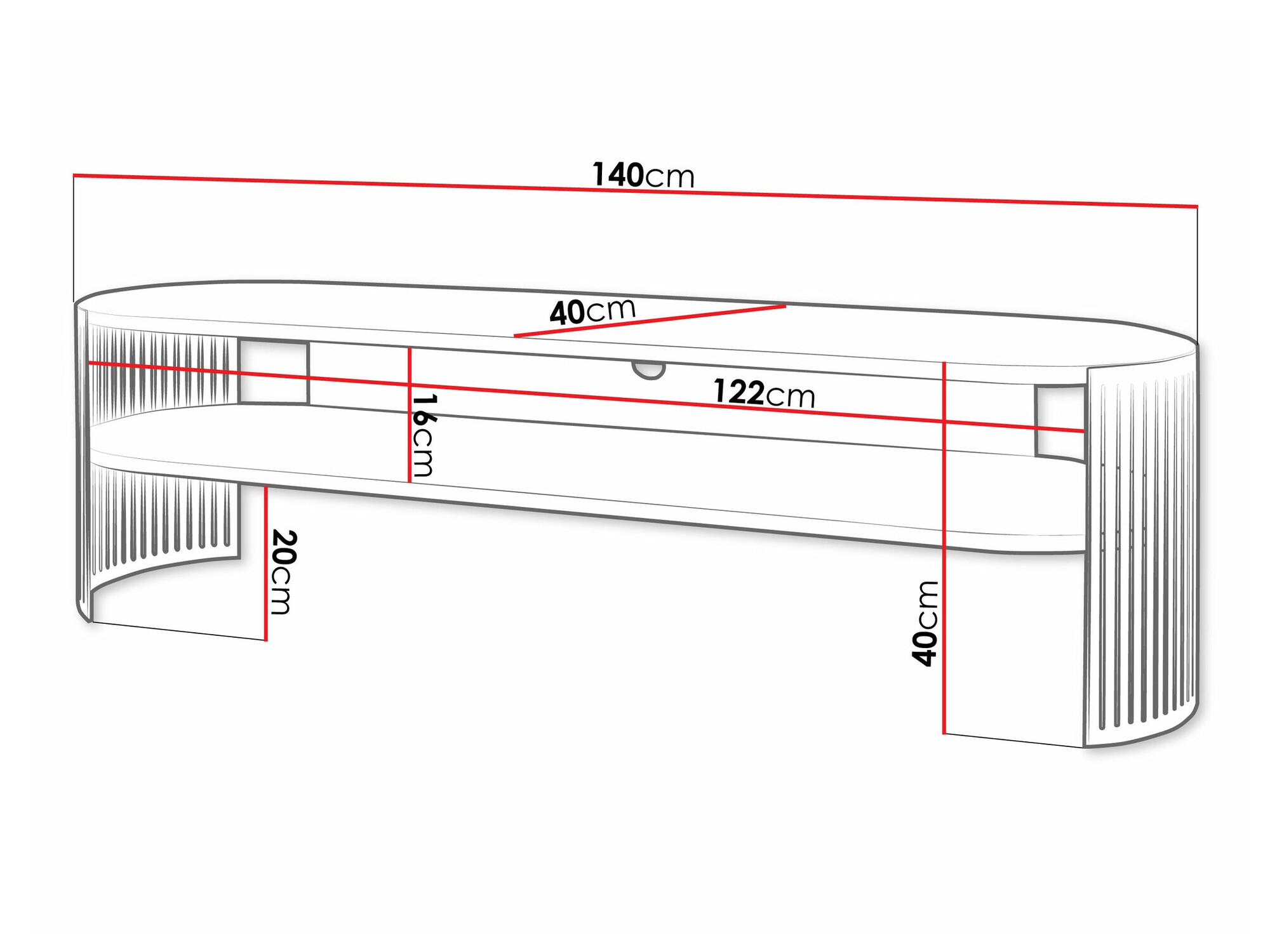 TV-alus Sordore 121 (Must + Valge)