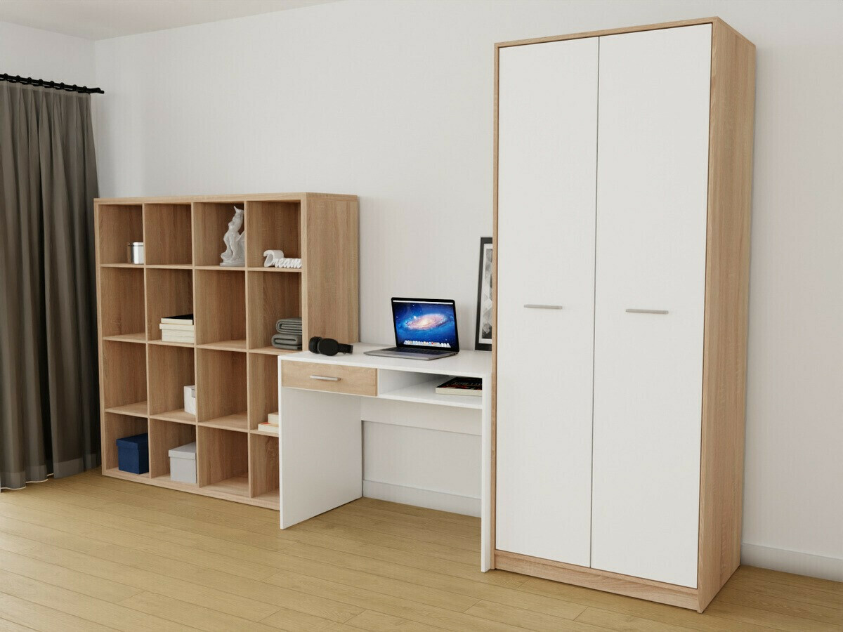 Kodukontori komplekt Novsore 153 (Sonoma tamm + Valge)