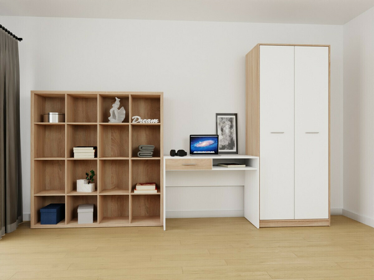 Kodukontori komplekt Novsore 153 (Sonoma tamm + Valge)