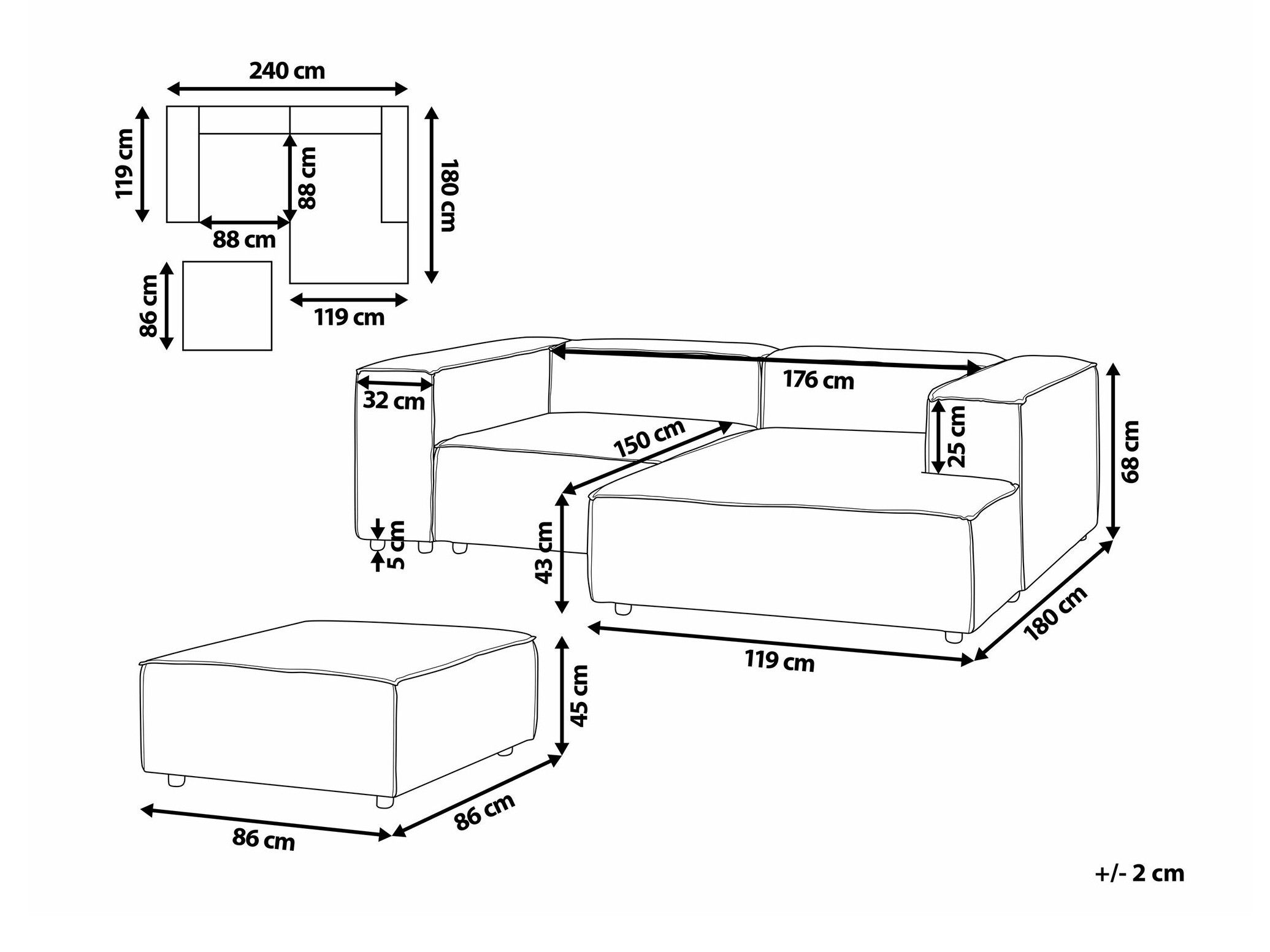Pehme mööbli komplekt Serophi 105 (Beež)