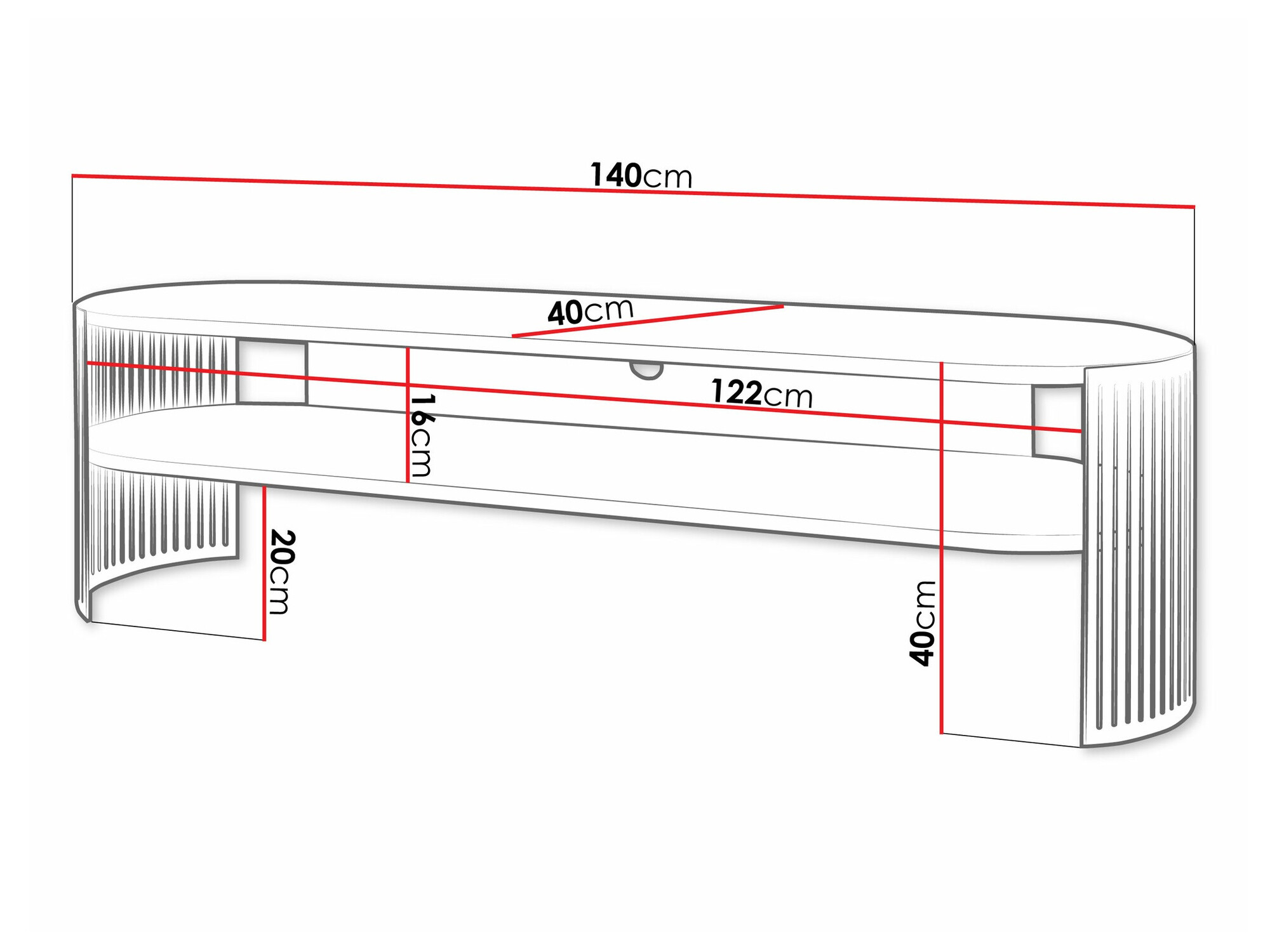 TV-alus Civer II (Roosikarva + Valge)