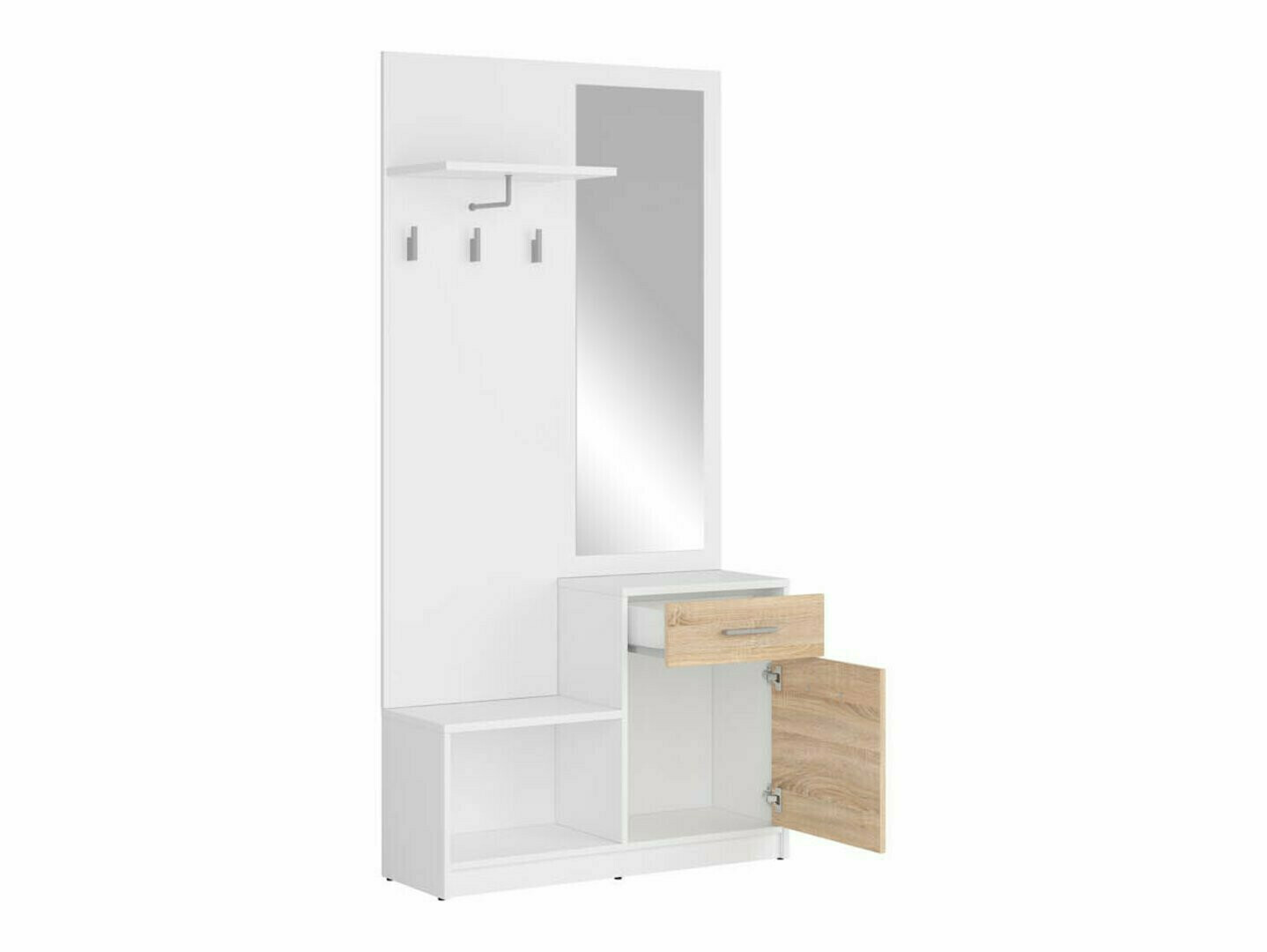 Esikukomplekt Novsore 154 (Valge + Sonoma tamm)