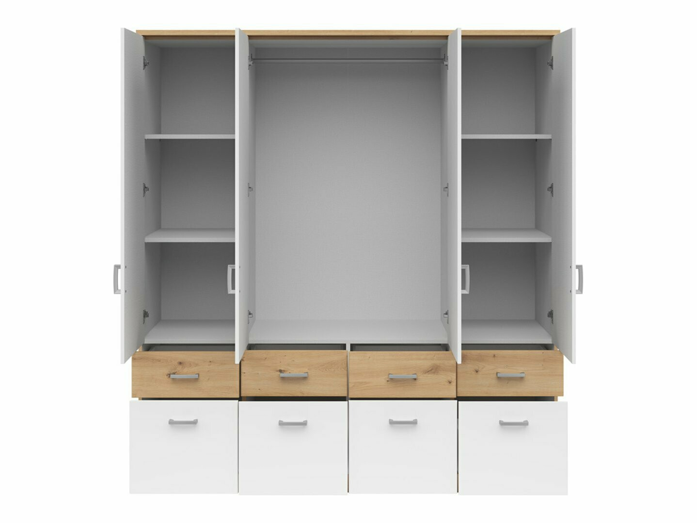 Riidekapp Boston 537 (Artisan tamm + Valge)