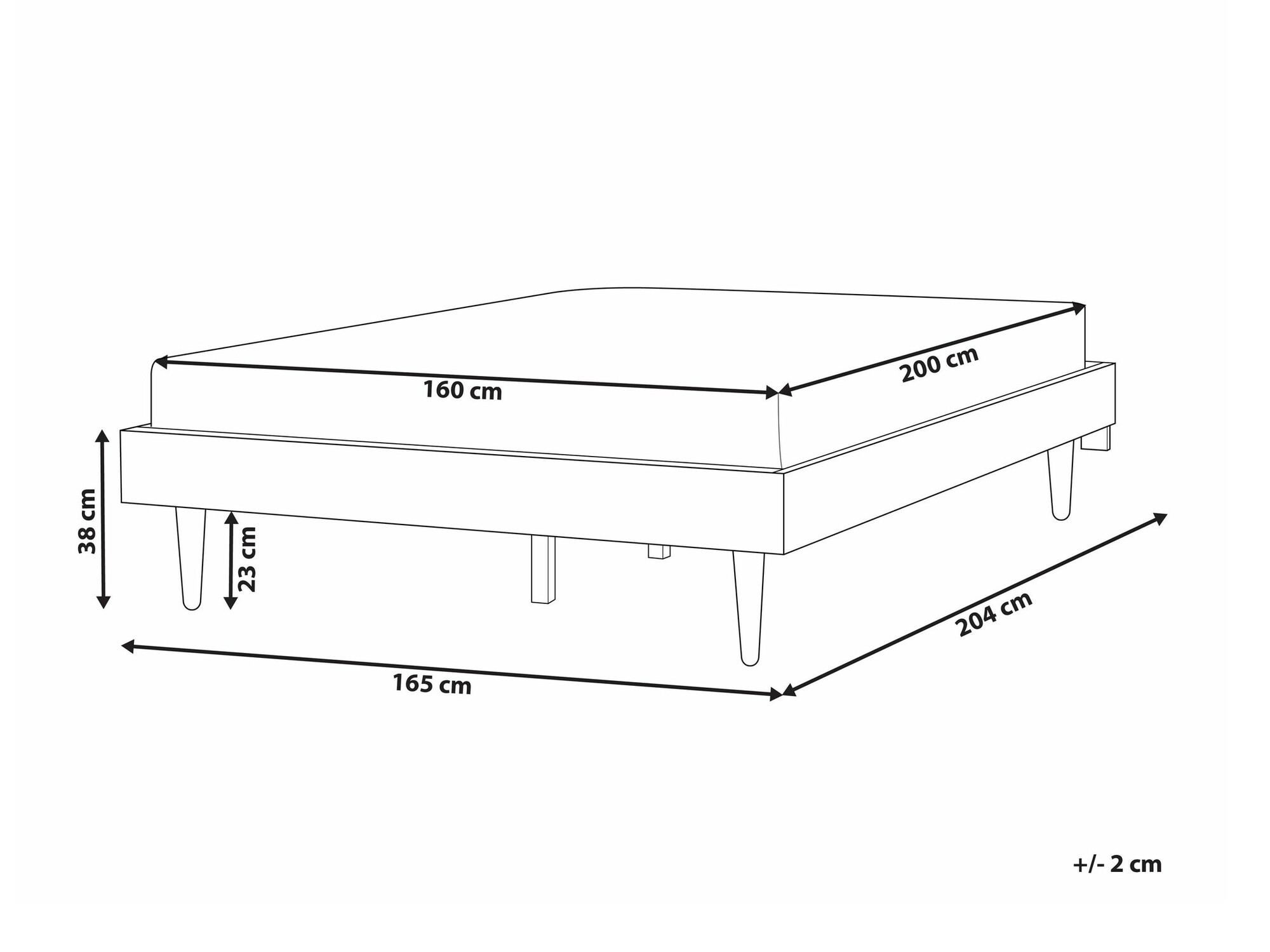 Voodi Berwyn 2088 (Must)