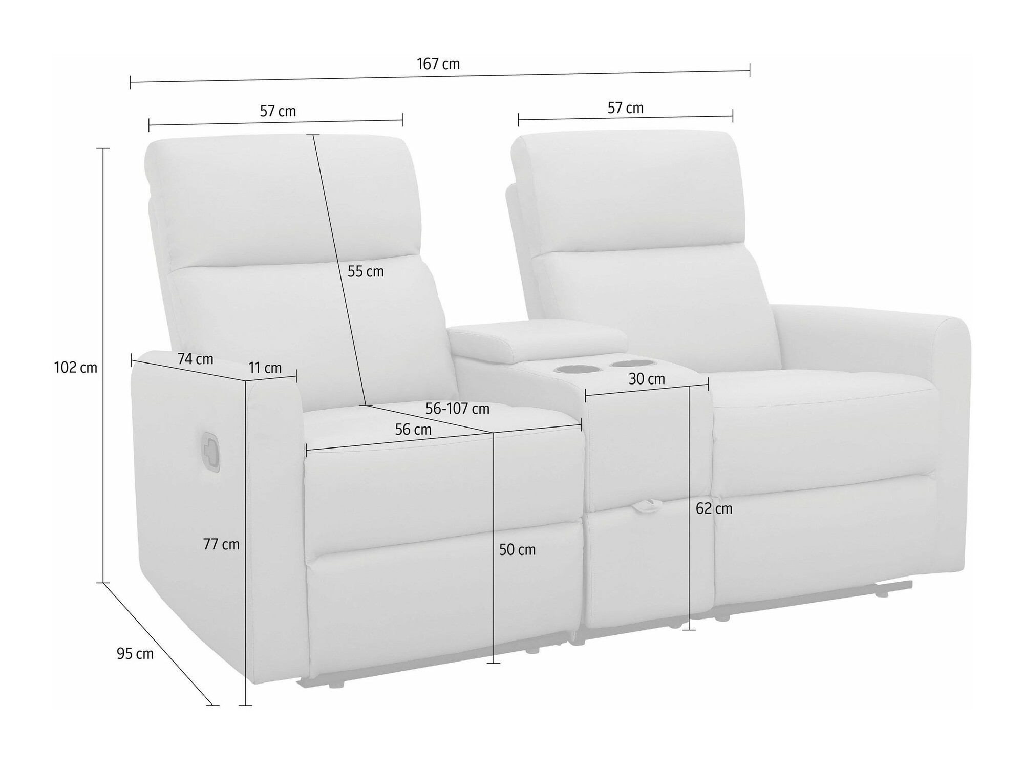 Diivan recliner Denton 1397 (Pruun)