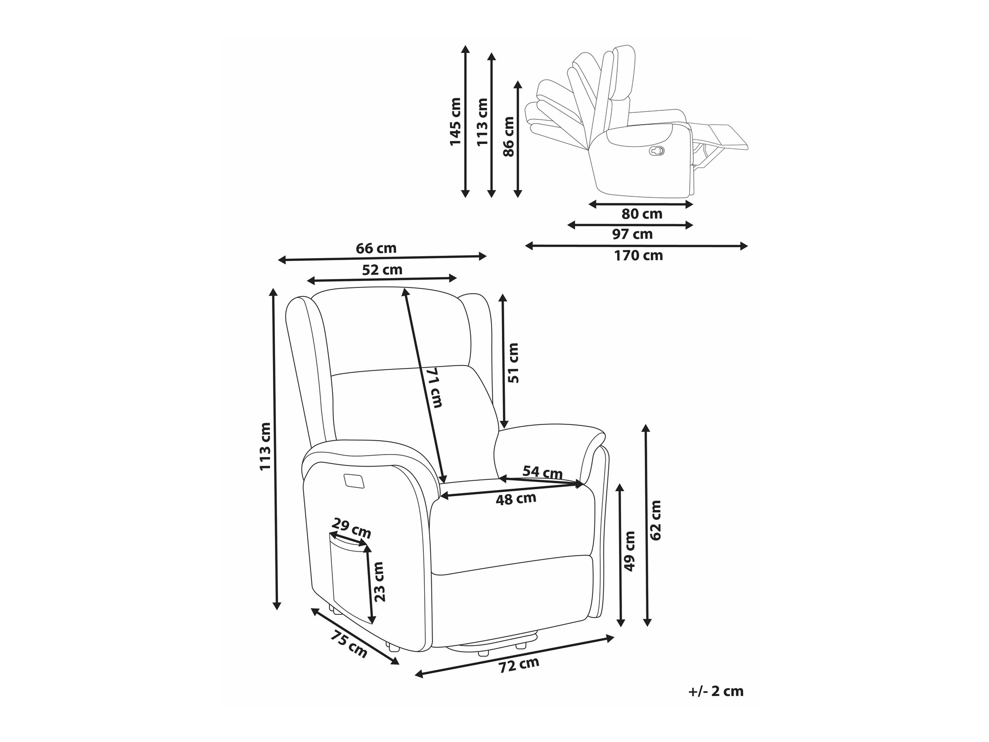 Tugitool recliner Berwyn 2420 (Roheline)