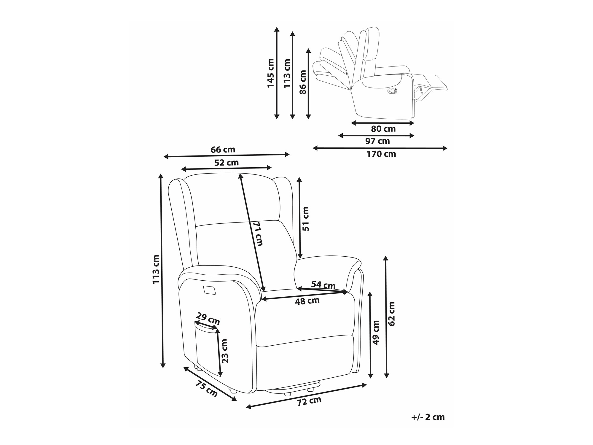 Tugitool recliner Berwyn 2420 (Taupe)