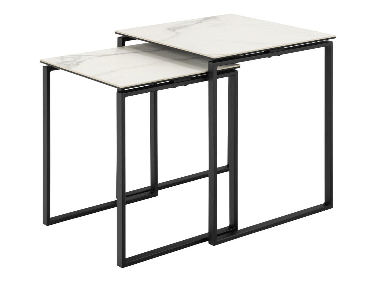 Kõrvallaudade komplekt Norsica 873 (Valge marmor)