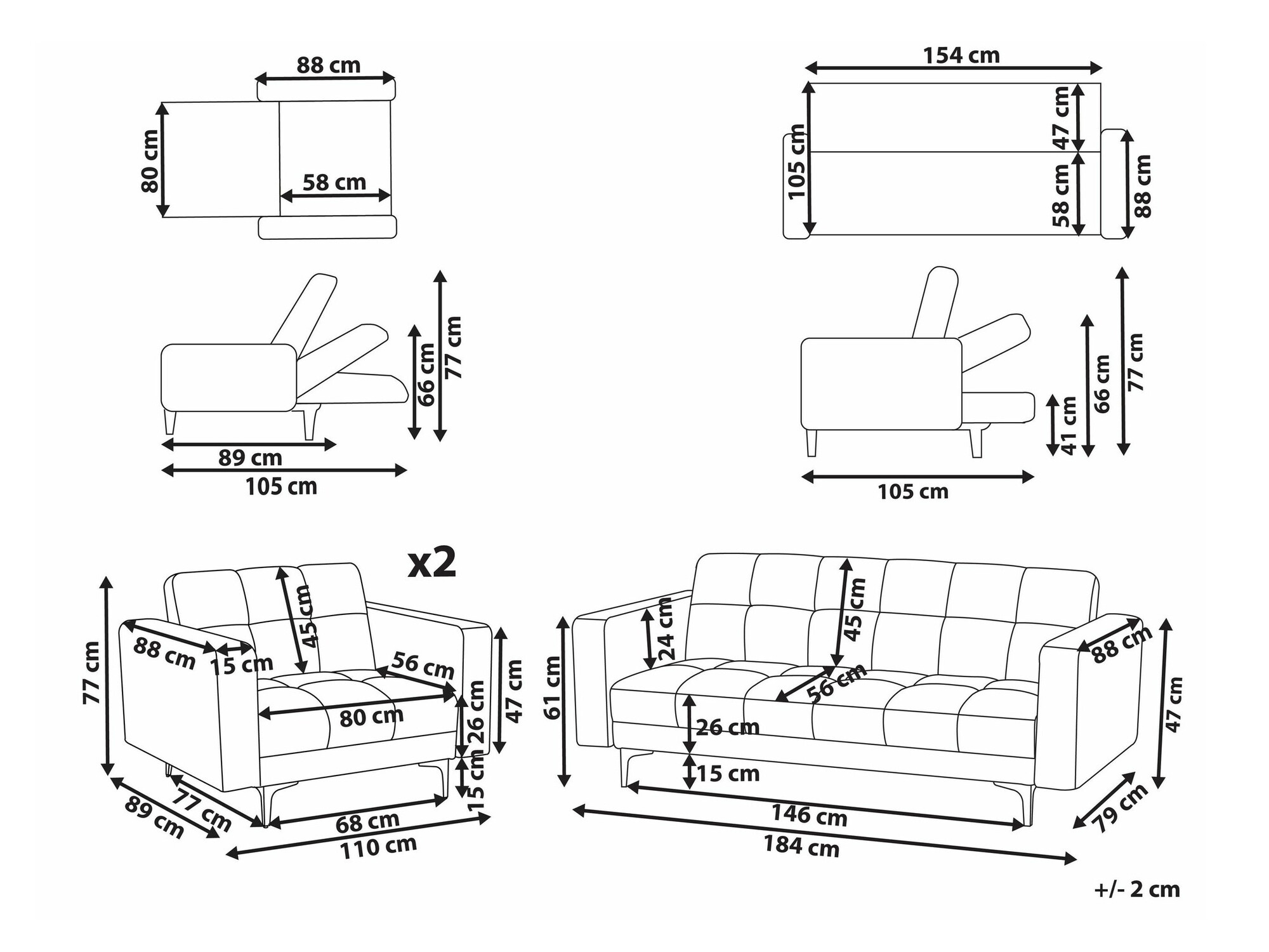 Pehme mööbli komplekt Mormiru 107 (Punane)