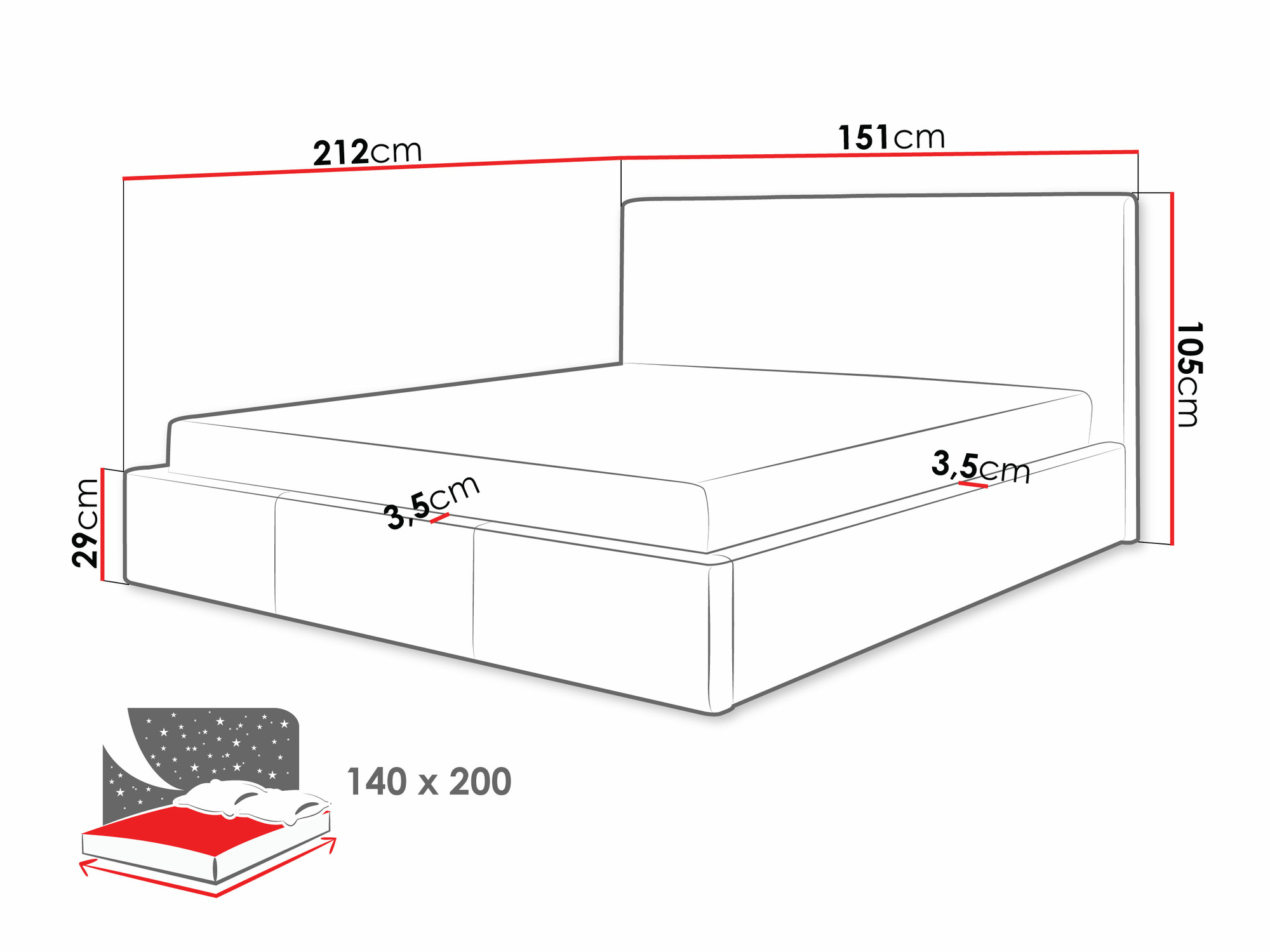 Voodi ComfiDream 125 (Lars 90)