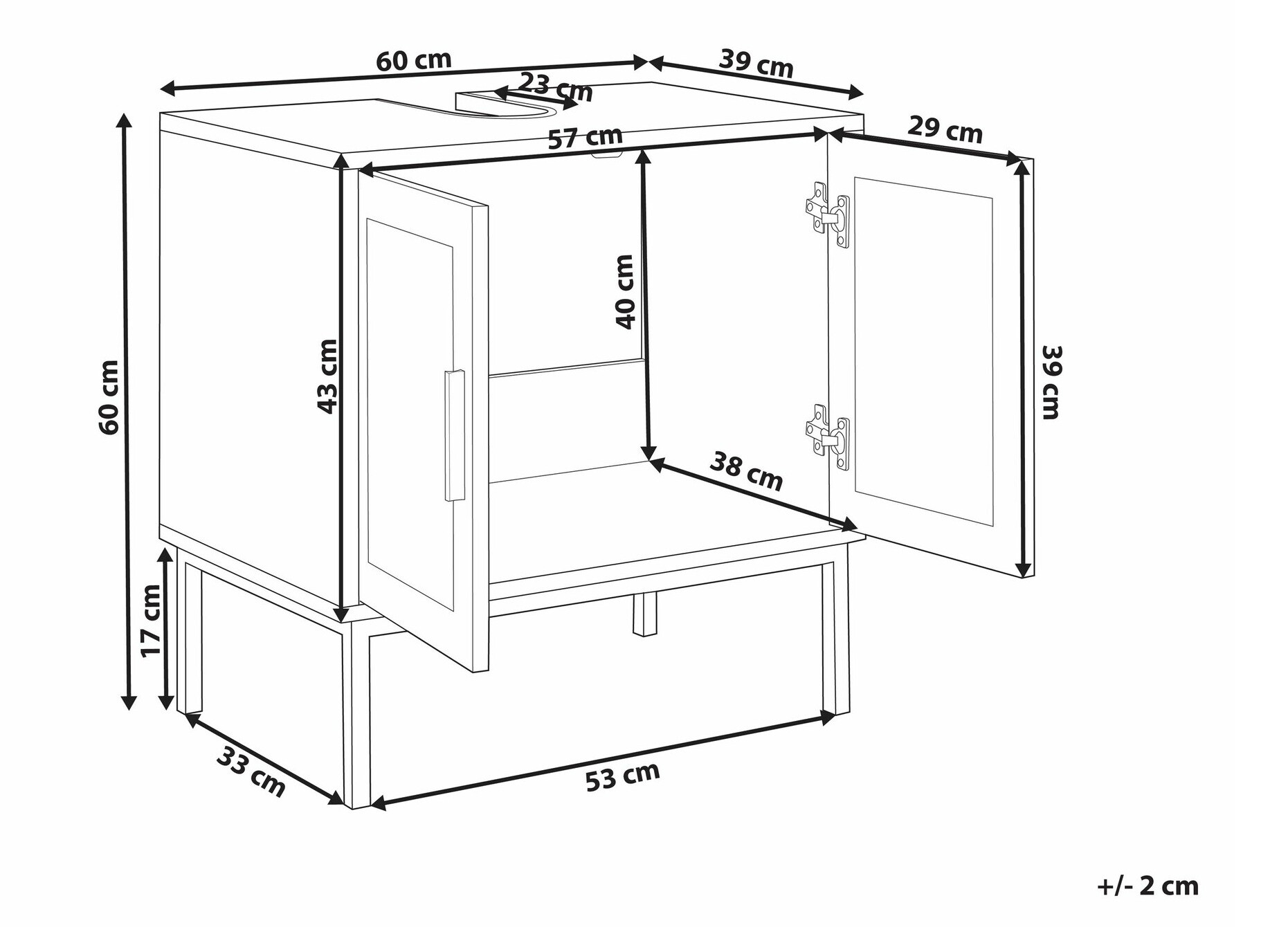 Vannitoa põrandakapp kraanikausile Meldoru 105