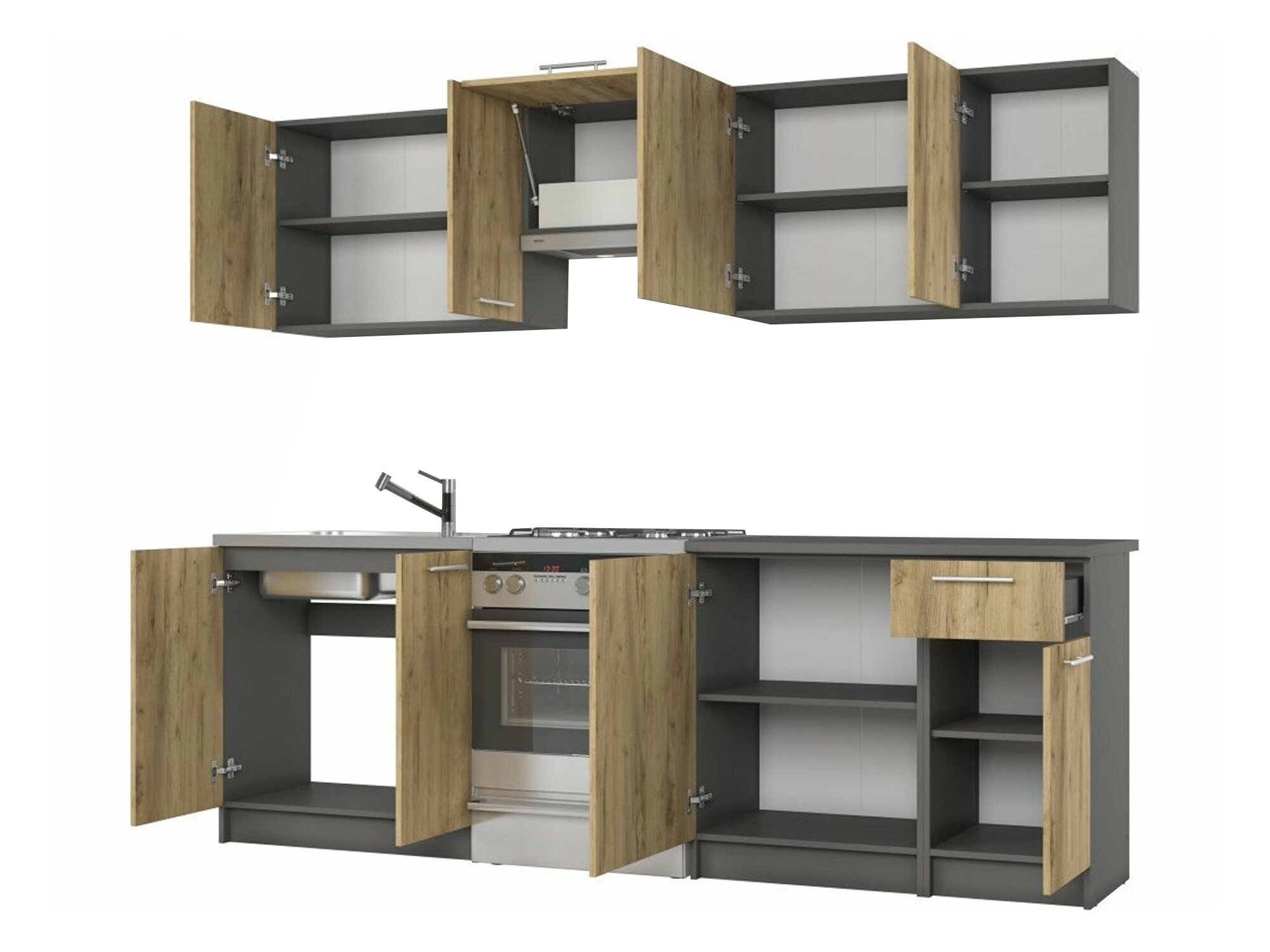 Köögikomplekt Houston 856 (Wotani tamm + Antratsiit)