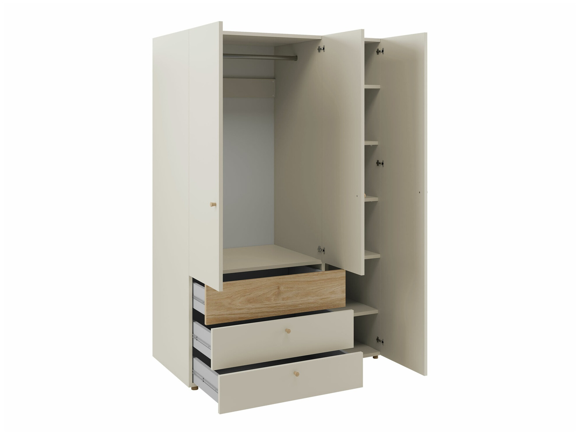 Riidekapp Domcali 100 (Coral + Tamm)