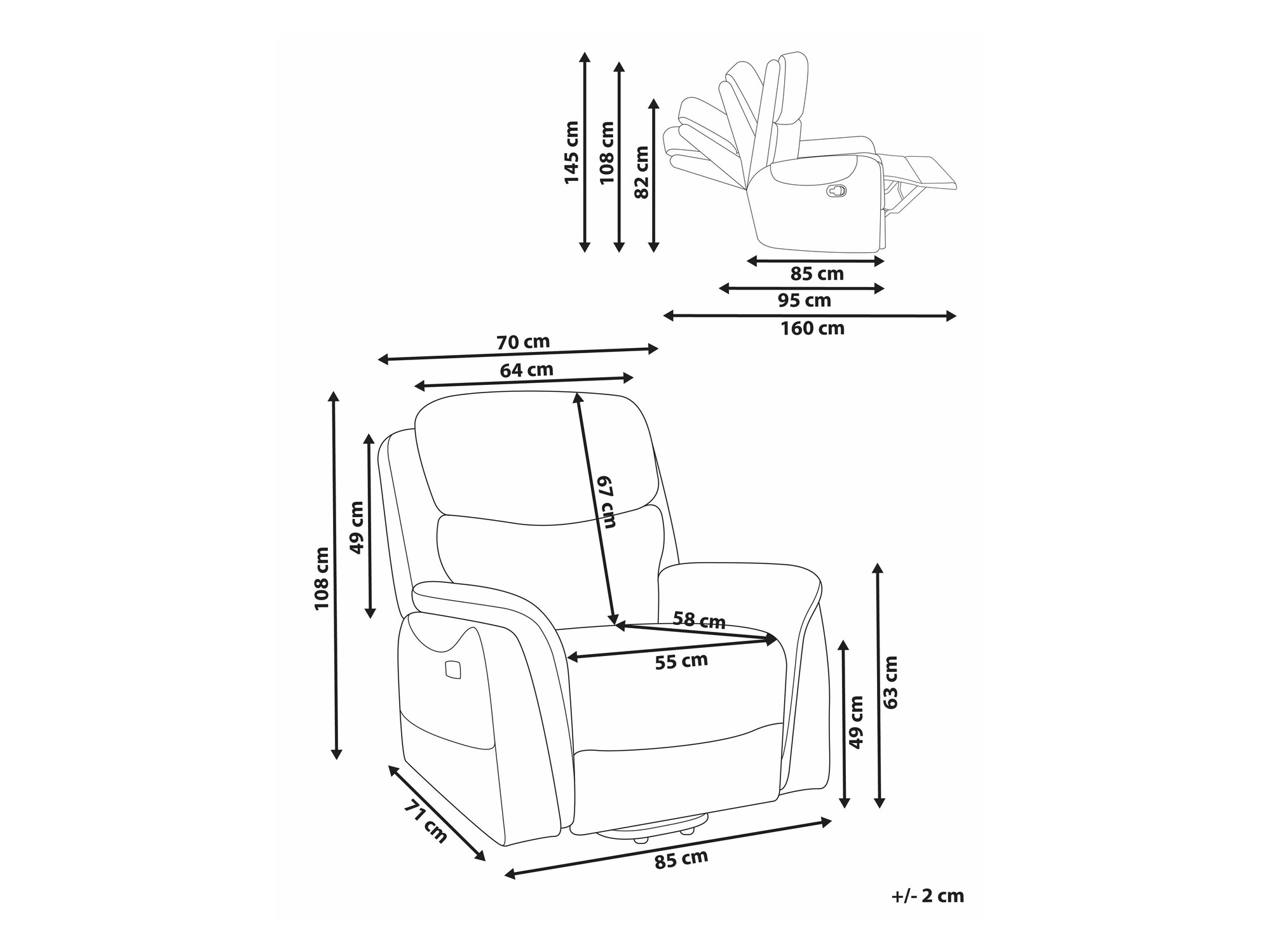 Tugitool recliner Berwyn 2444 (Roheline)
