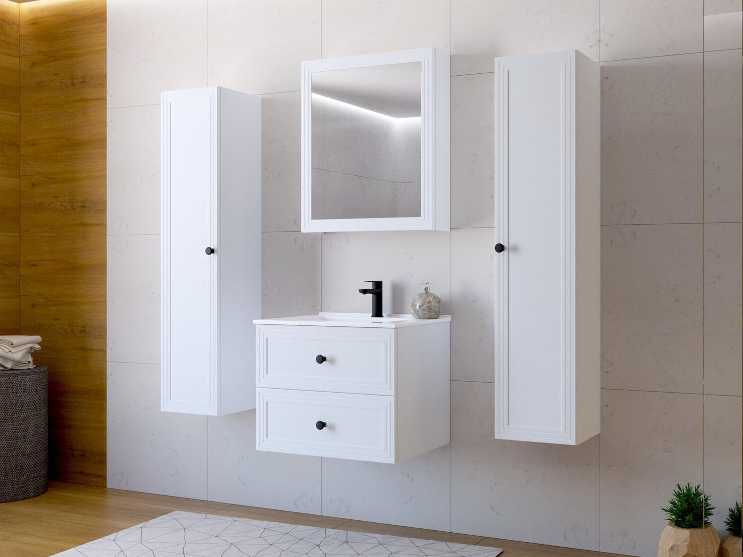 Vannitoa peegelkapid Fiovele 101 (Valge)