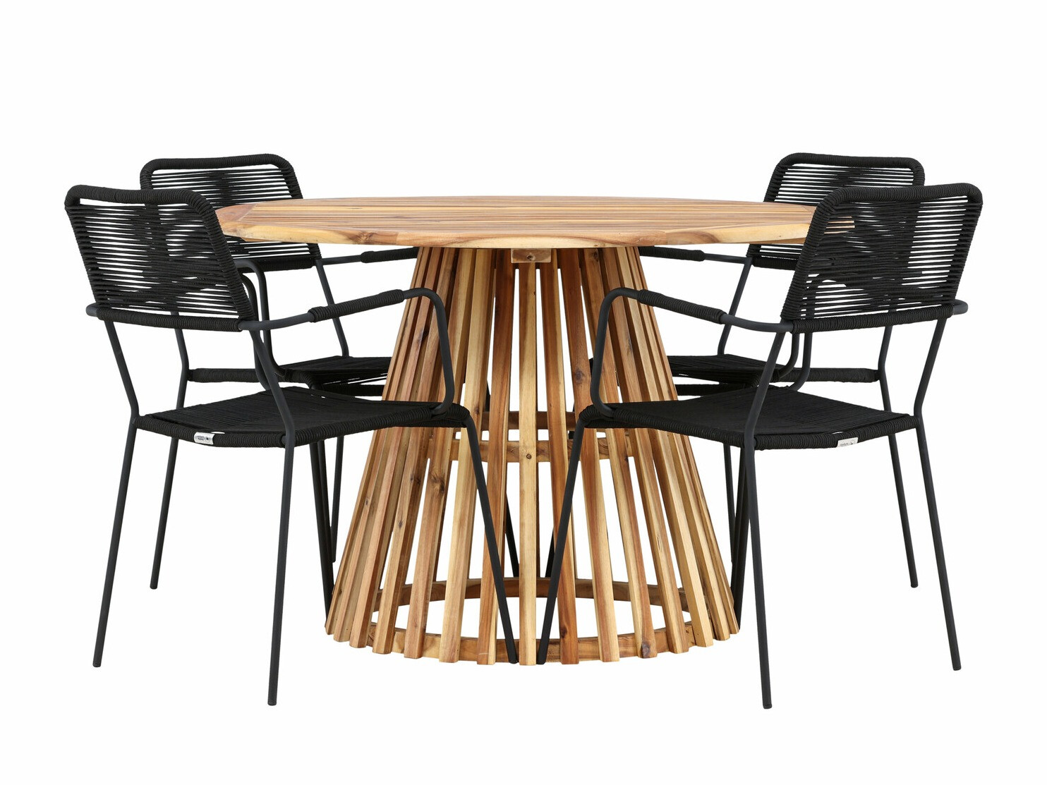 Laua ja toolide komplekt Dallas 4631 (Must)