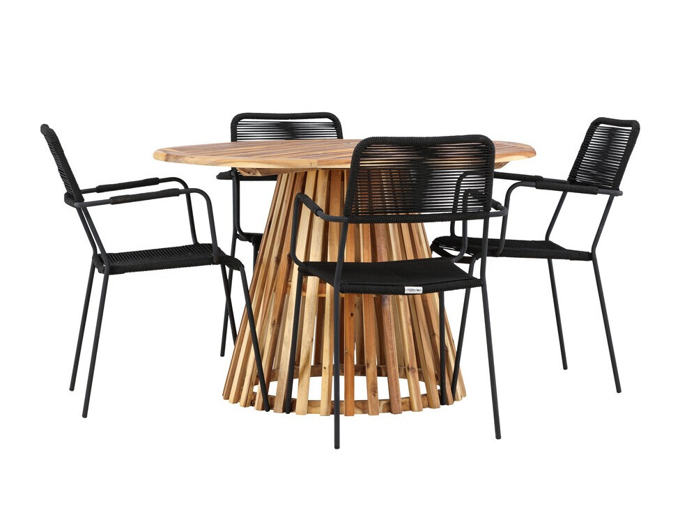 Laua ja toolide komplekt Dallas 4631 (Must)