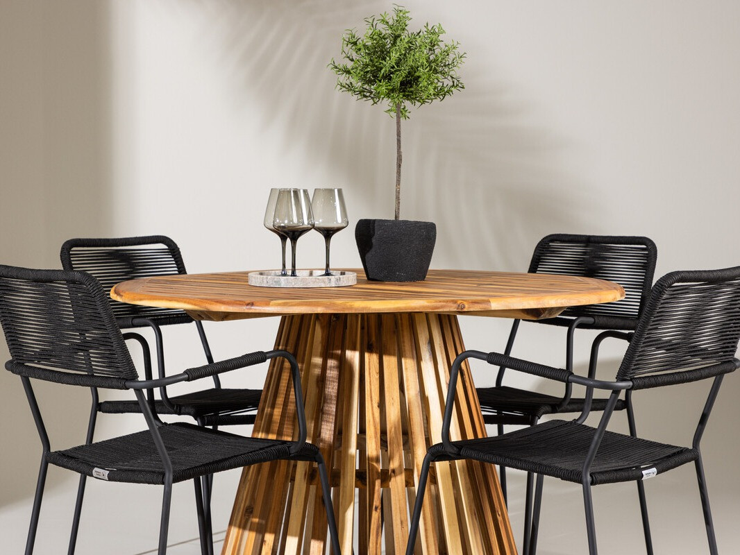 Laua ja toolide komplekt Dallas 4631 (Must)