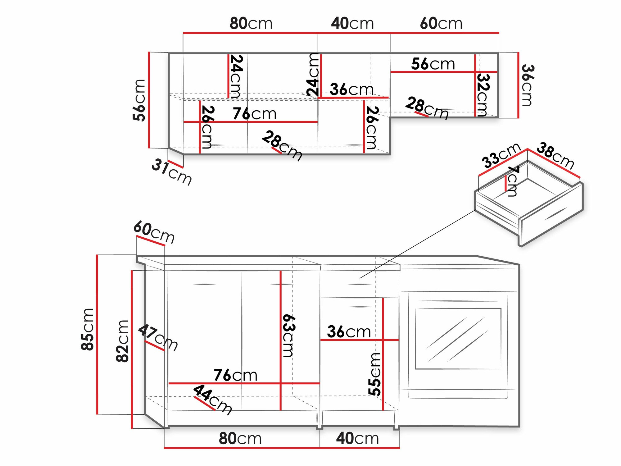 Köögikomplekt Ota (Sonoma tamm + Beež)