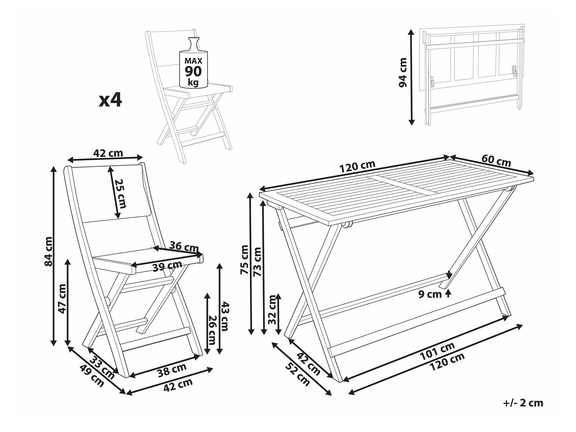 Laua ja toolide komplekt Bensevu 100 (Akaatsia + Roheline)