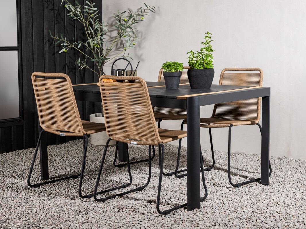 Laua ja toolide komplekt Dallas 4671 (Must)