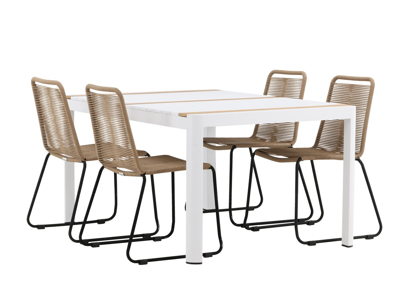 Laua ja toolide komplekt Dallas 4671 (Valge)