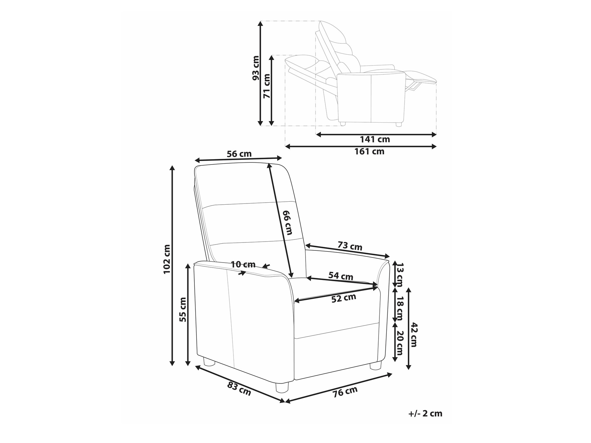Tugitool recliner Berwyn 2460 (Taupe)