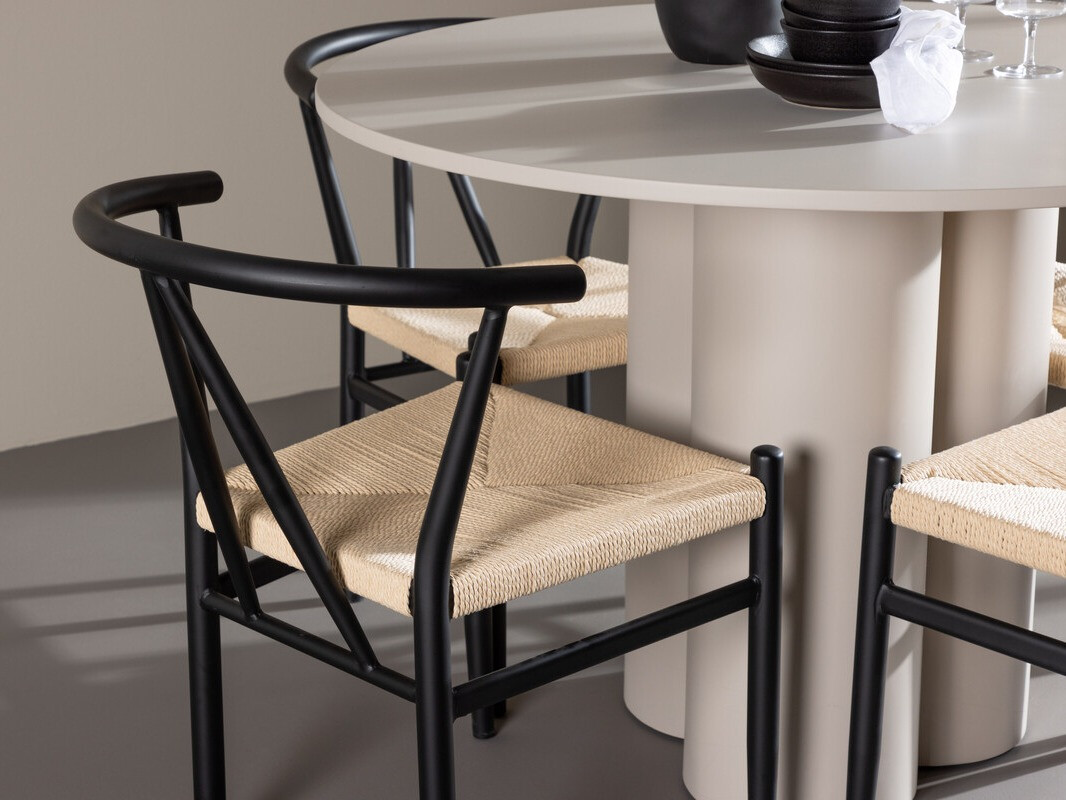 Söögitoakomplekt Dallas 4688 (Must + Beež)