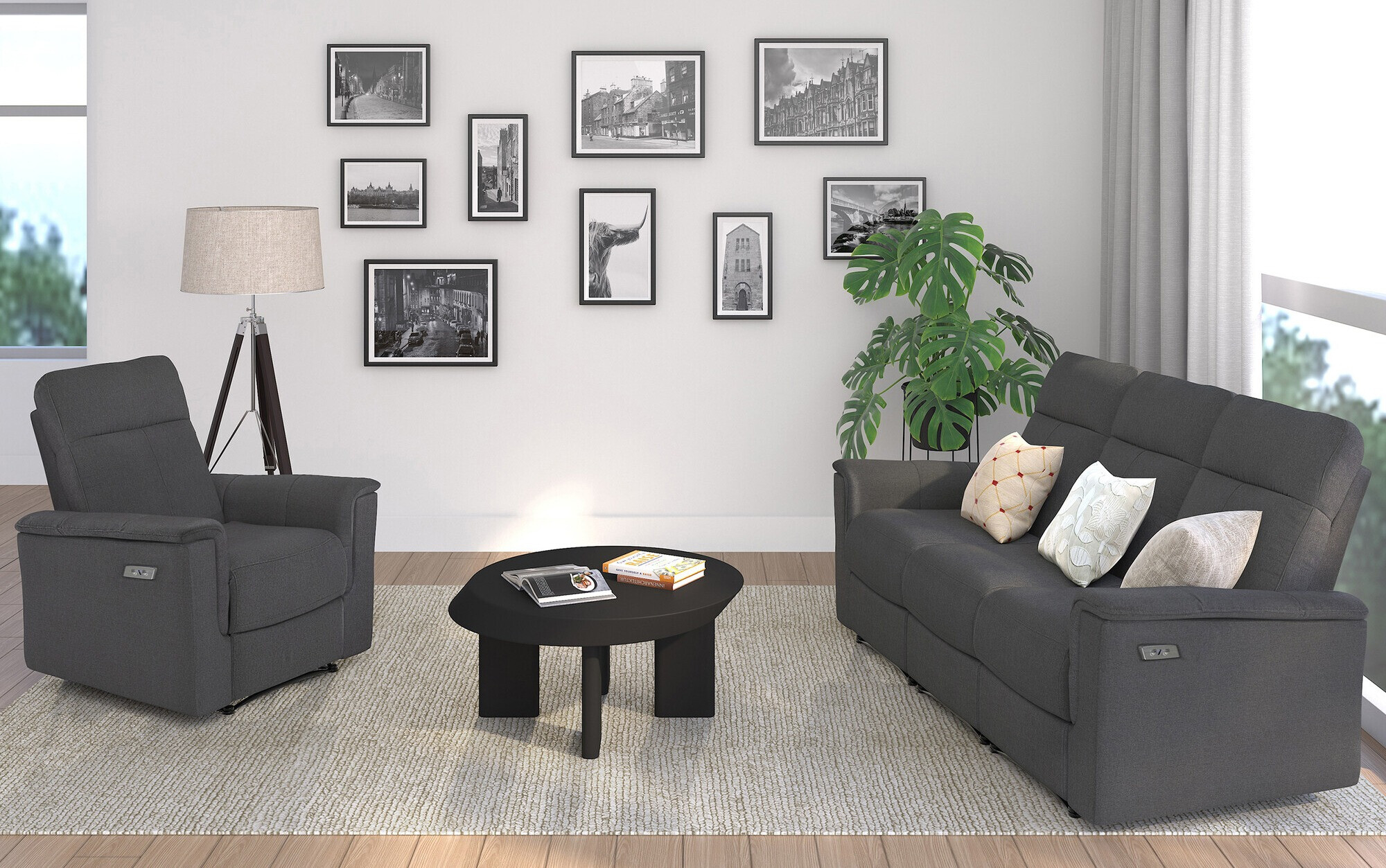 Tugitool recliner Denton 1420 (Antratsiit)