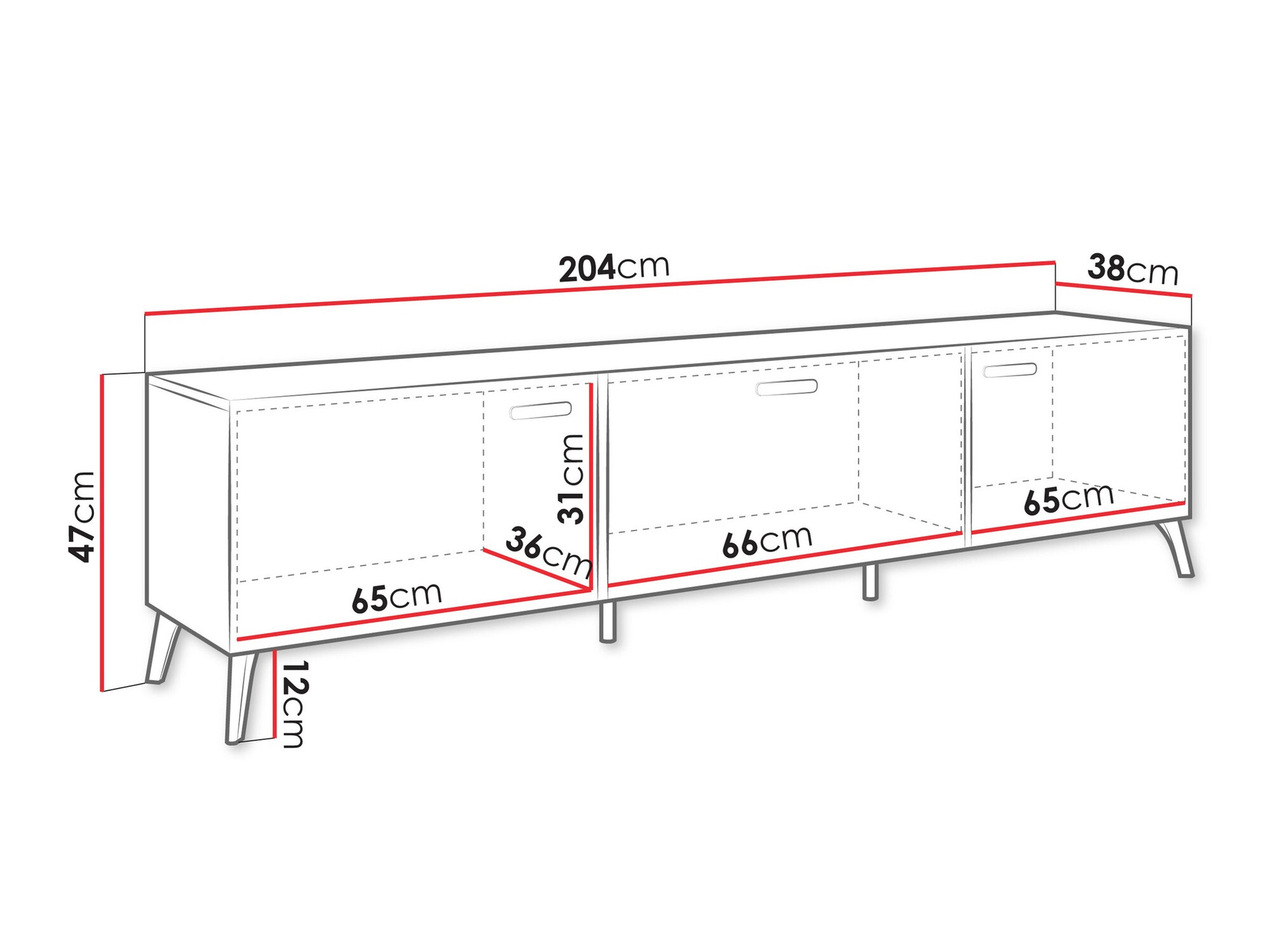 TV-alus Comfivo Capella I (Valge + Läikiv valge)